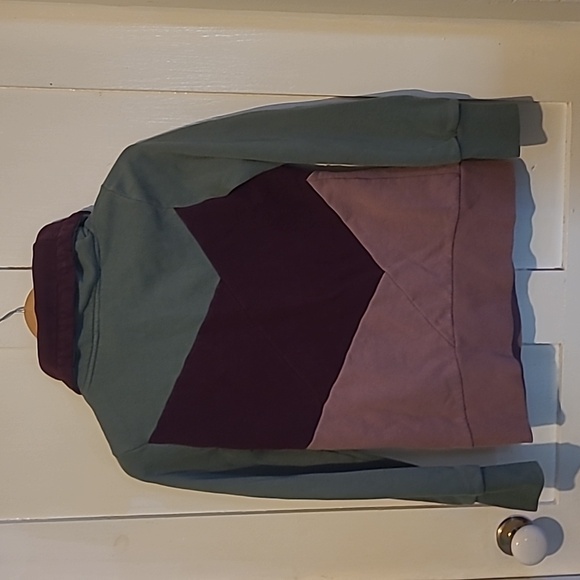Twik Turtleneck Sweater - Green, Purple, and Mauve -has Small Hole - Picture 2 of 6